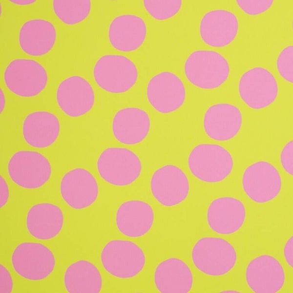 16,90EUR/m Outdoorstoff Oxford Colourful Collection rosa Punkte auf limette by Cherry Picking