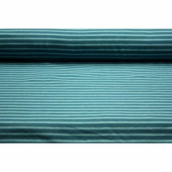 15,00EUR/m Streifenjersey petrol-türkis