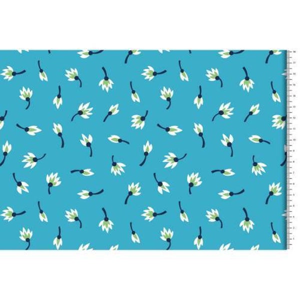 12,98EUR/m Baumwollviskose High Five Hamburger Liebe Soul Sister türkis