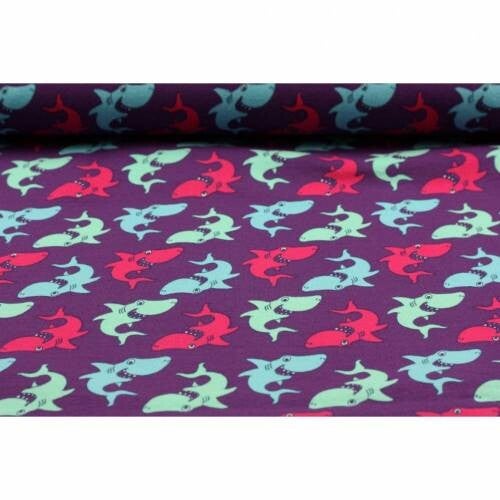 14,50EUR/m Jersey Haie in lila-pink