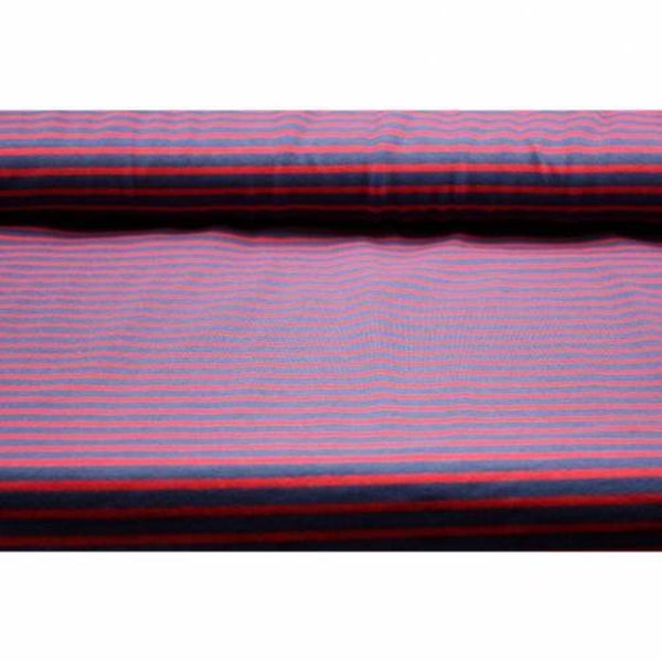 15,00EUR/m Streifenjersey rot-marine