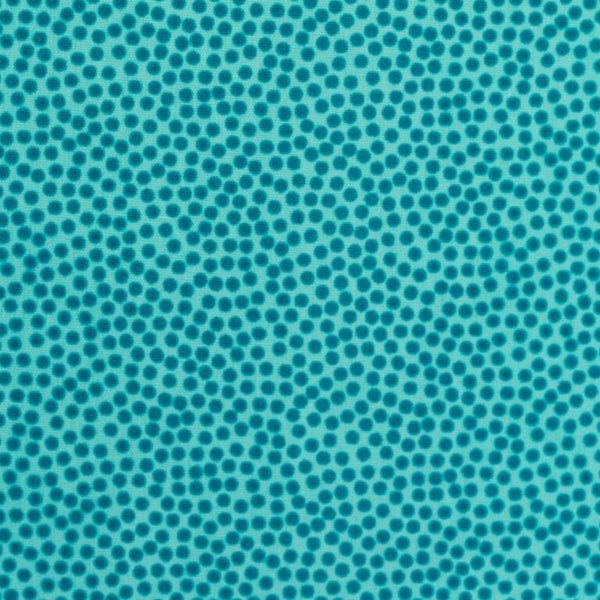 10,90EUR/m Webware Dotty unregelmäßige Punkte in petrol auf türkis