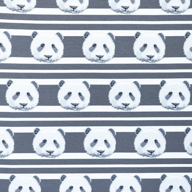 13,90EUR/m Jersey Panda Streifen grau
