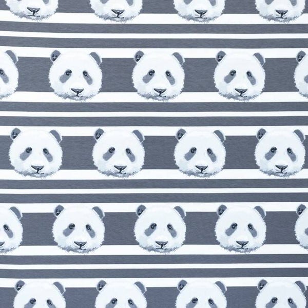 13,90EUR/m Jersey Panda Streifen grau
