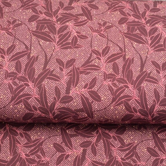 17,90EUR/m French Terry Shine like gold altrosa / beere by Katinoh