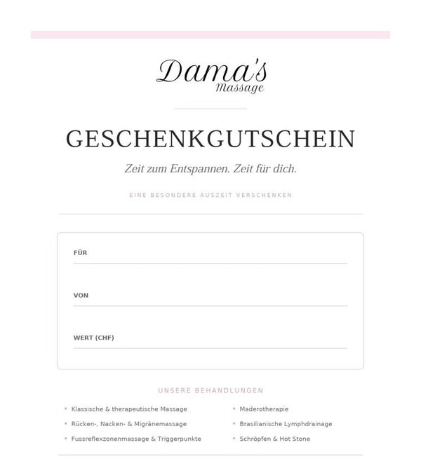 Geschenkgutschein – Klassisch (PDF zum Ausdrucken) 85.-