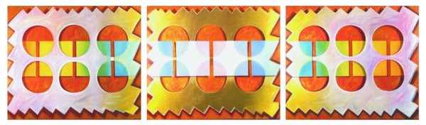 Triptychon 1997, 110 x 130 = 390 cm, mit Lücken etwas über 4 Meter