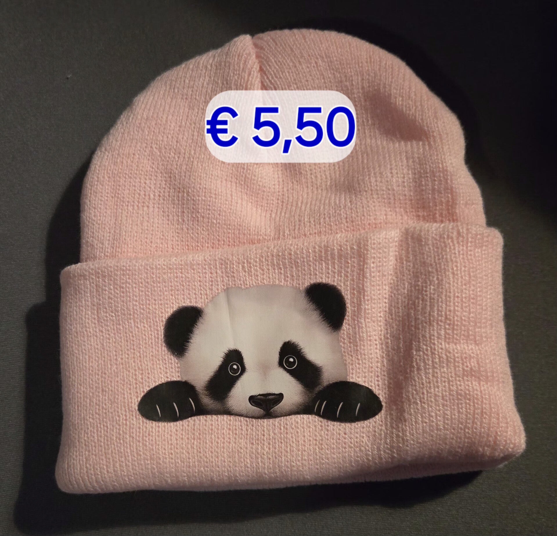 roze panda beanie