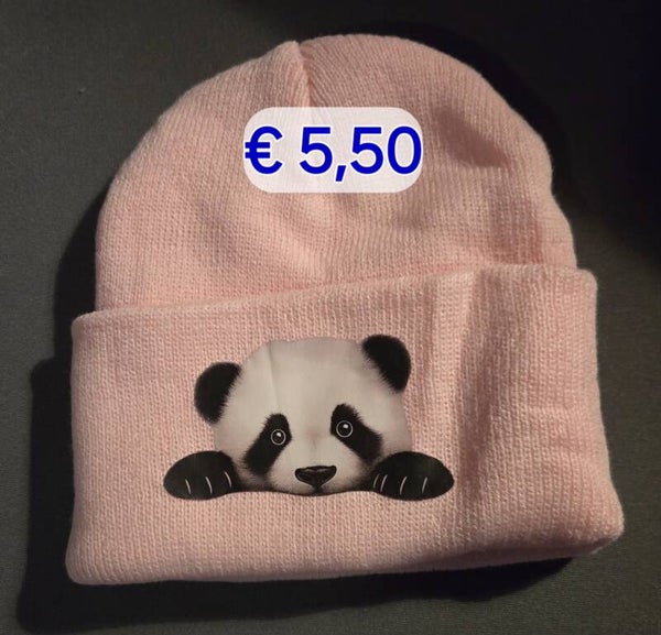 roze panda beanie
