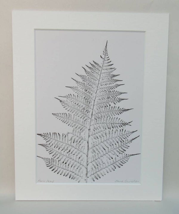 Botanical Monoprint of a Fern Leaf