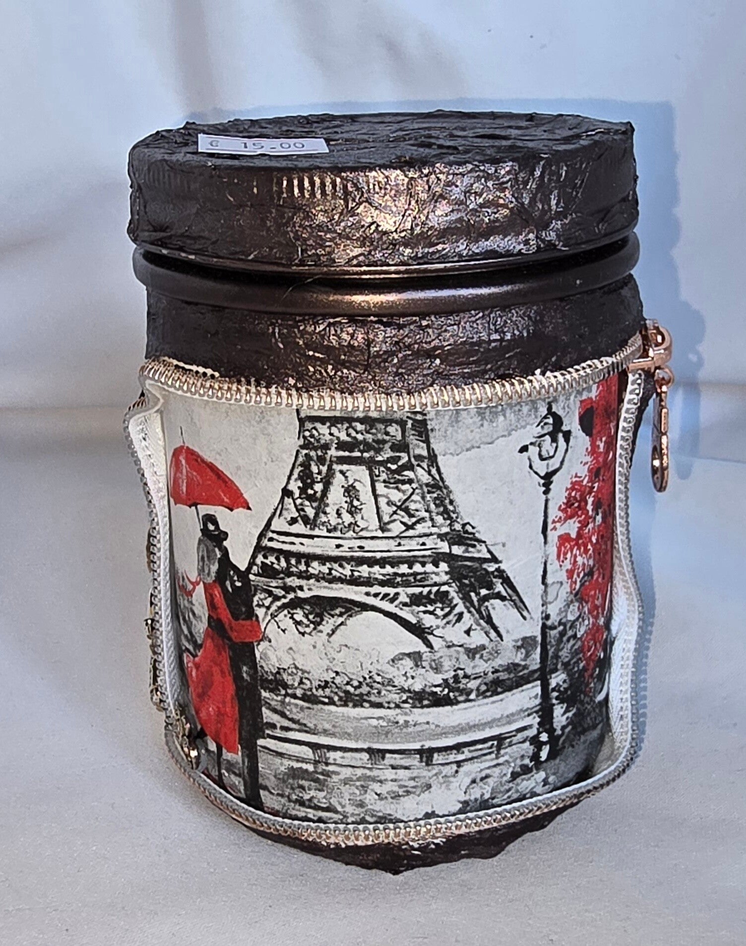 Schraubglas klein mit Eiffelturm und Liebespaar (LED möglich)