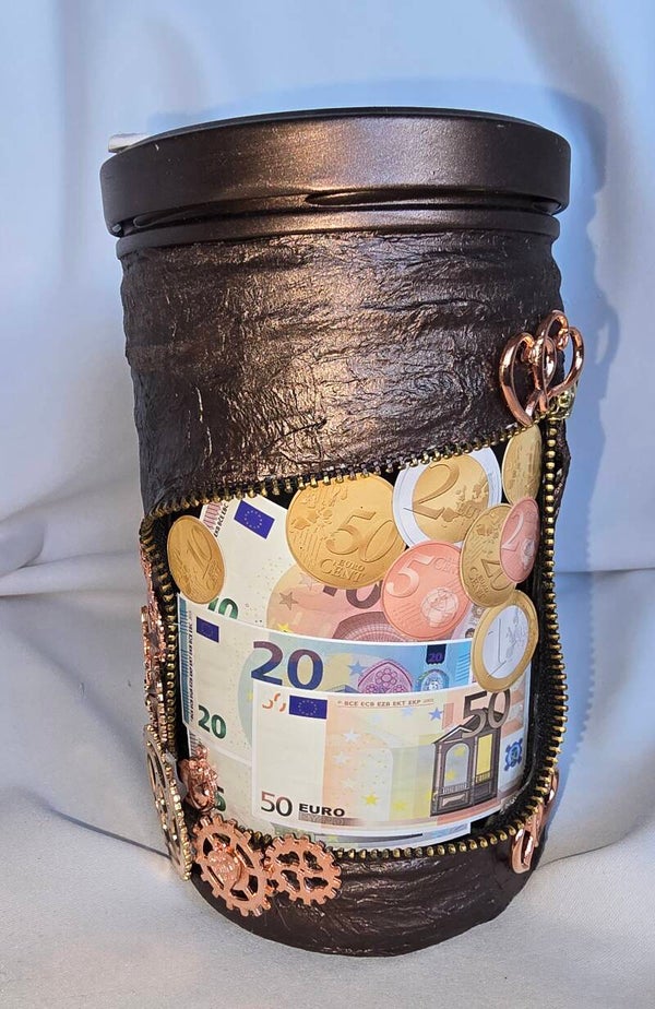 Schraubglas - Geldmotiv, Spardose
