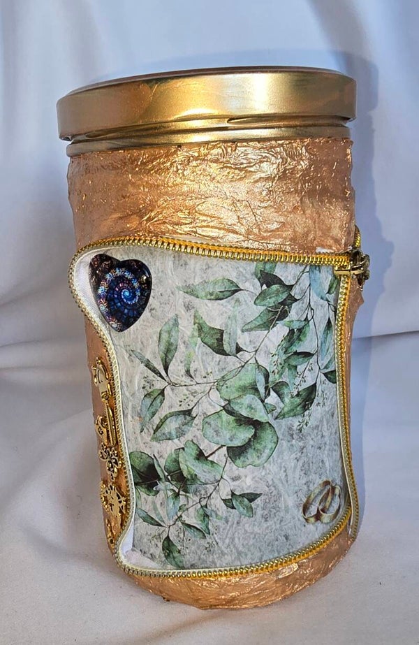 Schraubglas mit Hochzeits-Motiv (LED möglich)