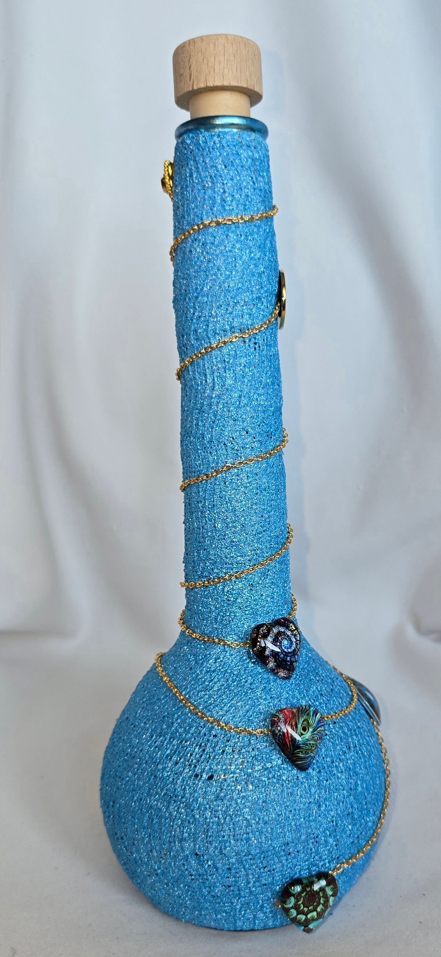 Aladdin-Flasche türkis, bandagiert mit Herzen