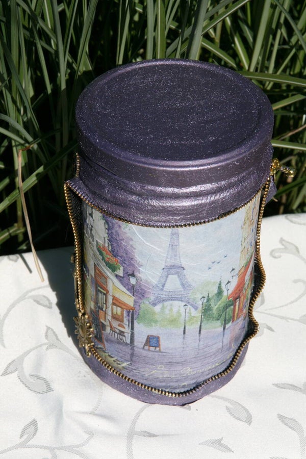 Schraubglas mit Eiffelturm-Motiv (LED möglich)