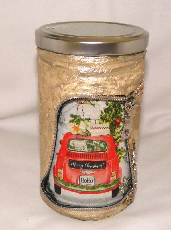 Schraubglas "Weihnachtsauto" (LED möglich)