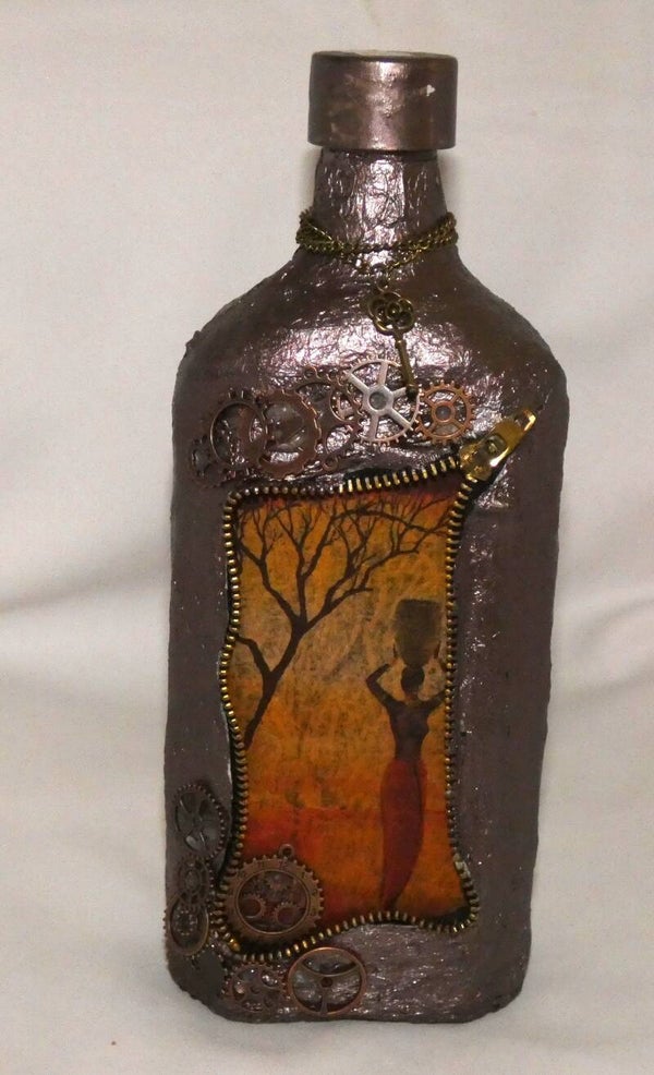 Flasche mit Afrika-Motiv