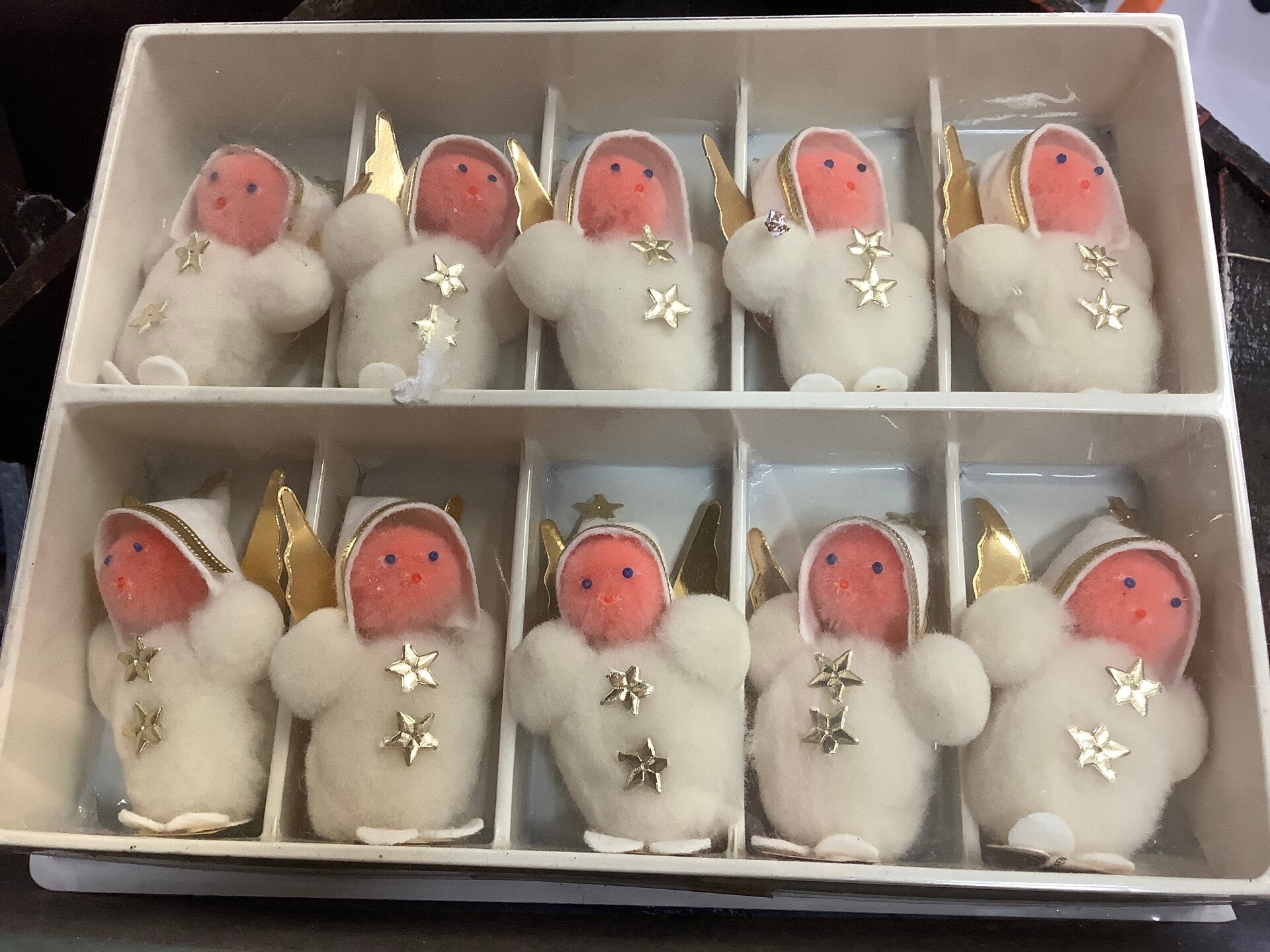 Set van 10 wolvilten engeltjes