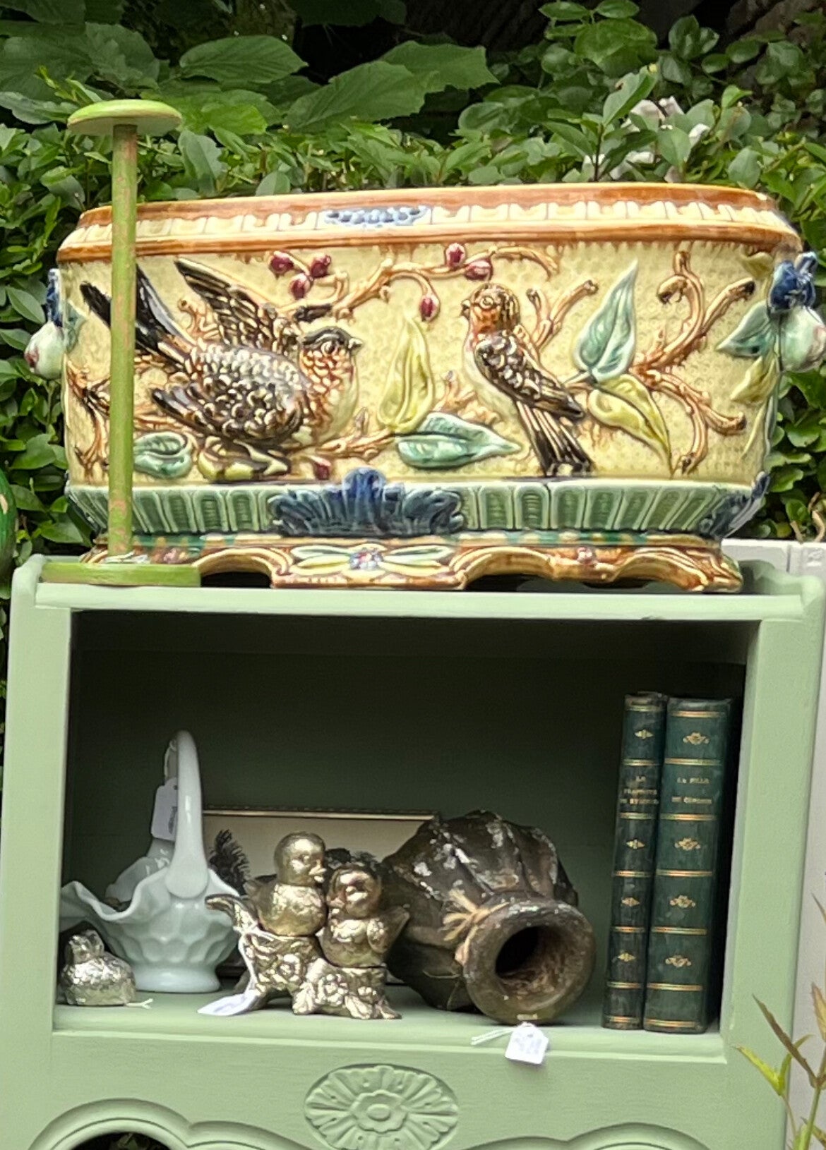 Unieke plantenbak Barbotine/Majolica