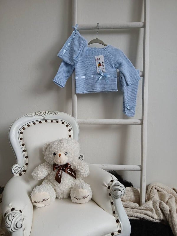 Gebreid pakje blauw