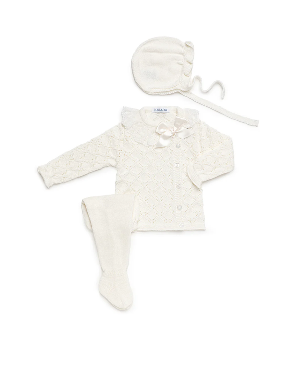Gebreid setje creme Juliana