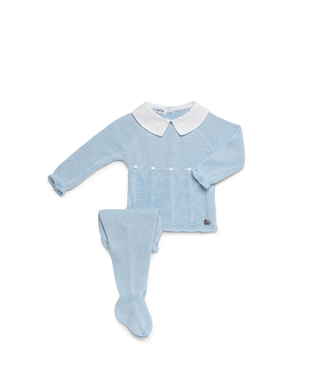 Gebreid setje blauw Juliana
