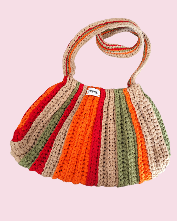 YARA. - Crossbody - Creme / Oranje / Groen/ Rood