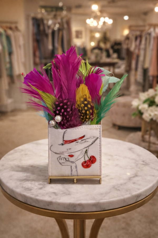 Fuchsia, yellow and lime green pocket