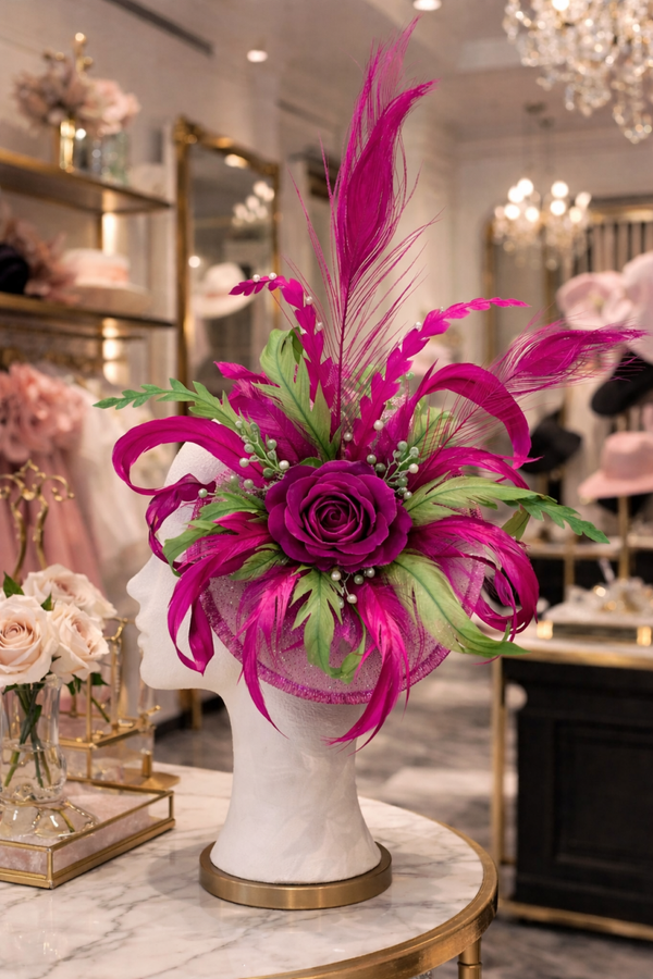 Lilly fascinator -magenta