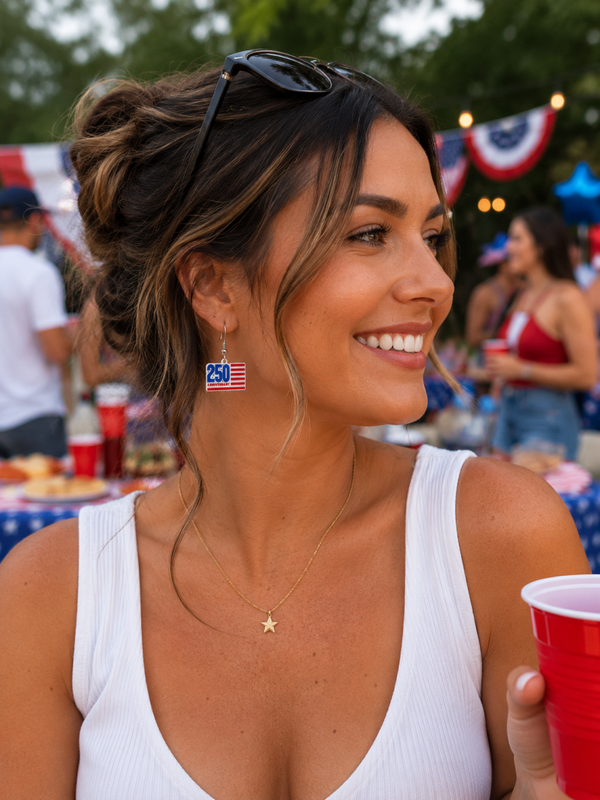 250 flag earrings