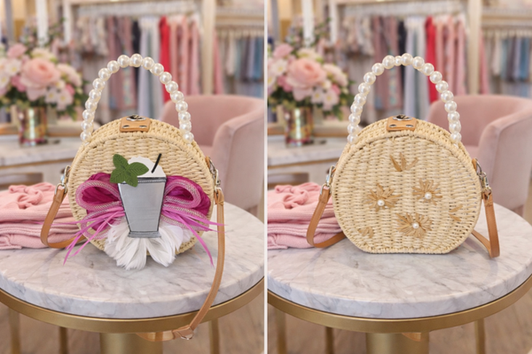 Pearl straw purse