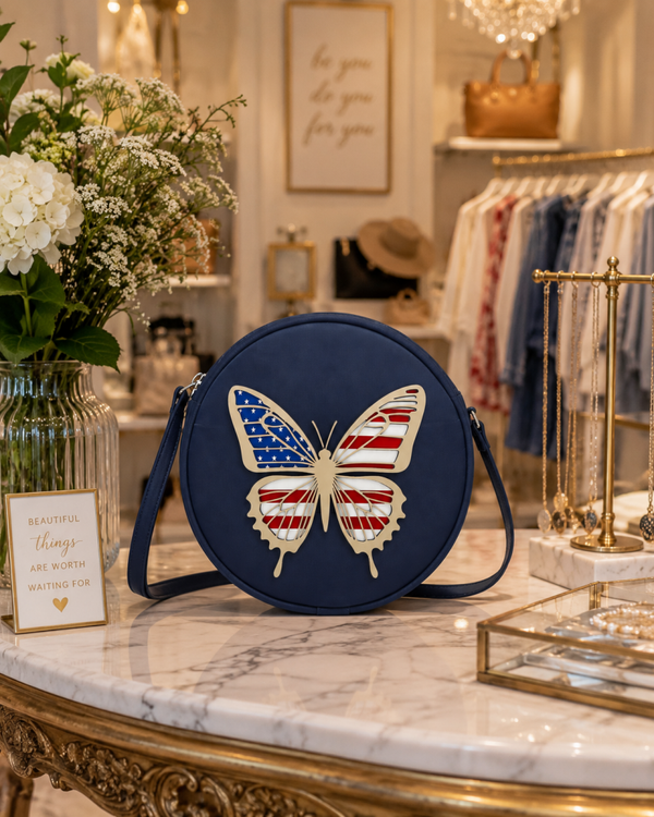 Patriotic butterfly purse