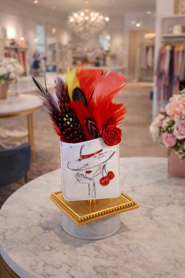 Red, yellow and black pocket square