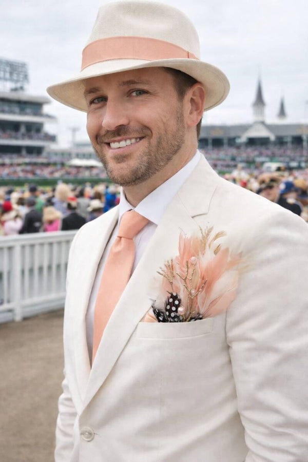 Peach and blush pocket square