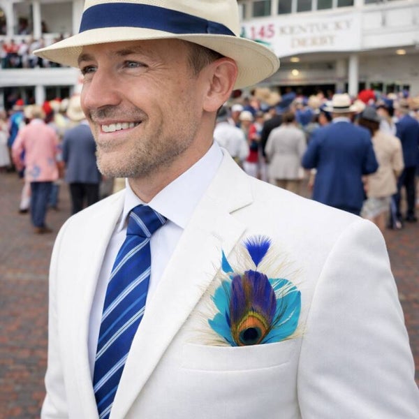 Peacock pocket square