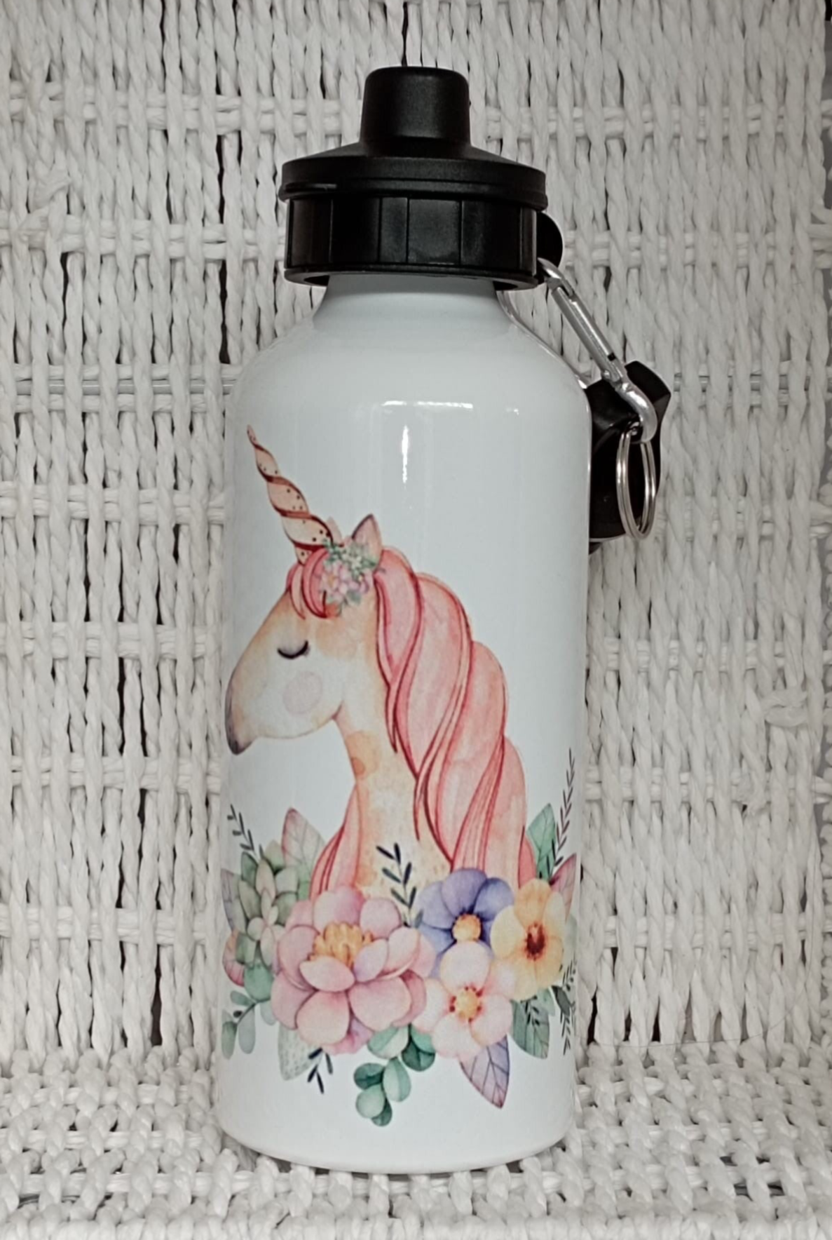 Trinkflasche mit 2 Verschlüssen personalisiert