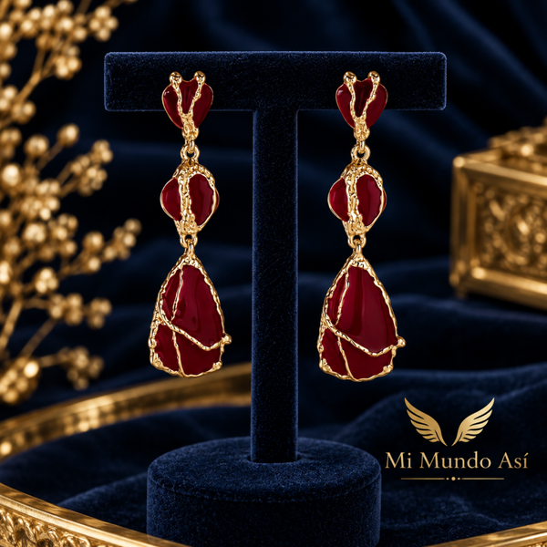 Aretes gota de fuego