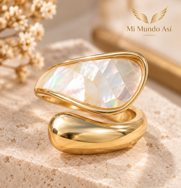 Anillo de gota nacar