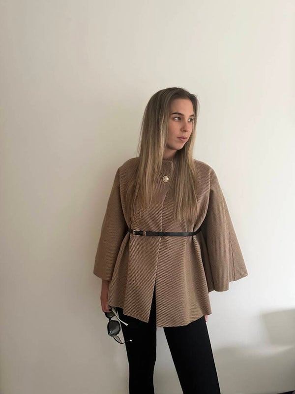 Brown fall poncho