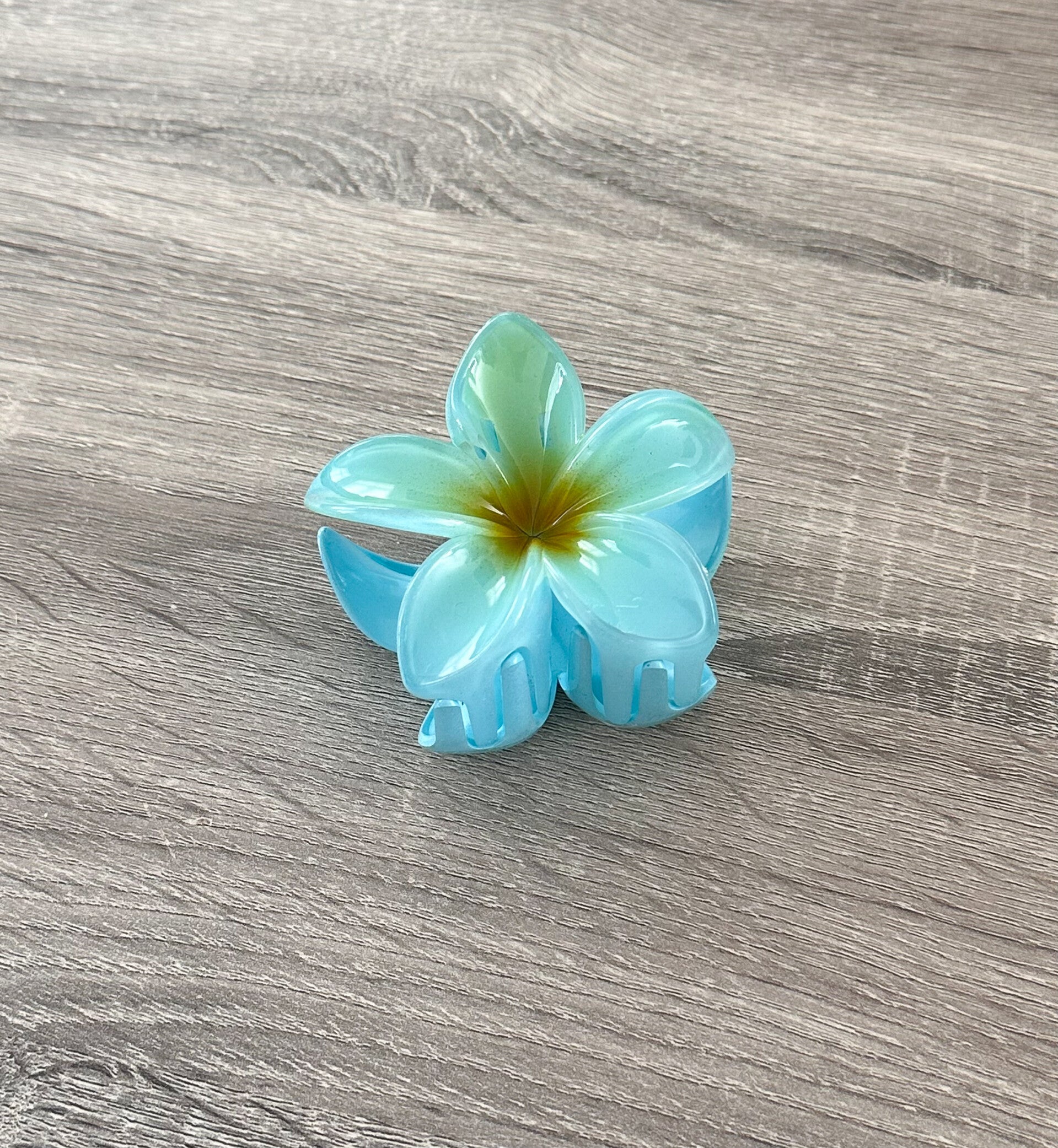 Flowery hairclip tropical blue