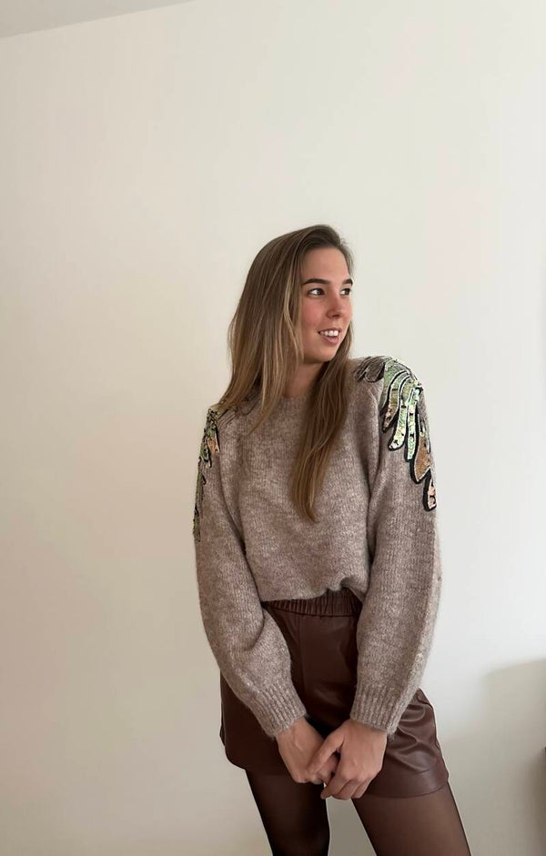 Taupe shiny sweater (Restock 1)