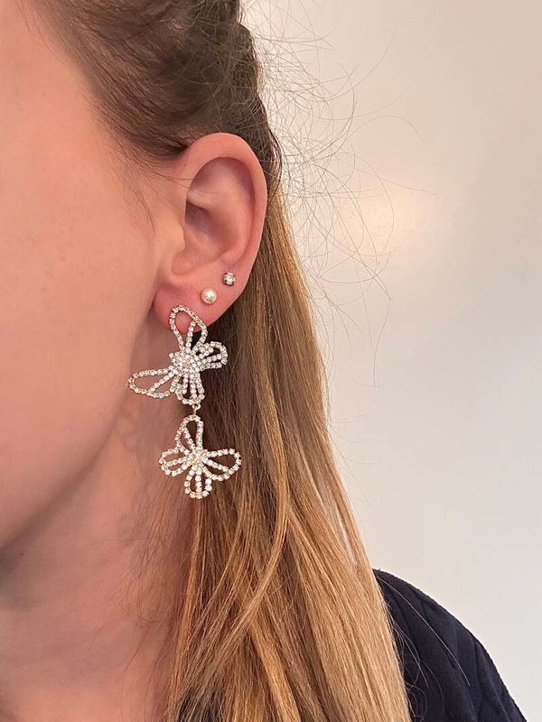 Sparkle butterfly Earrings gold