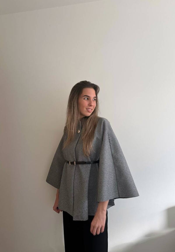 Grey fall poncho