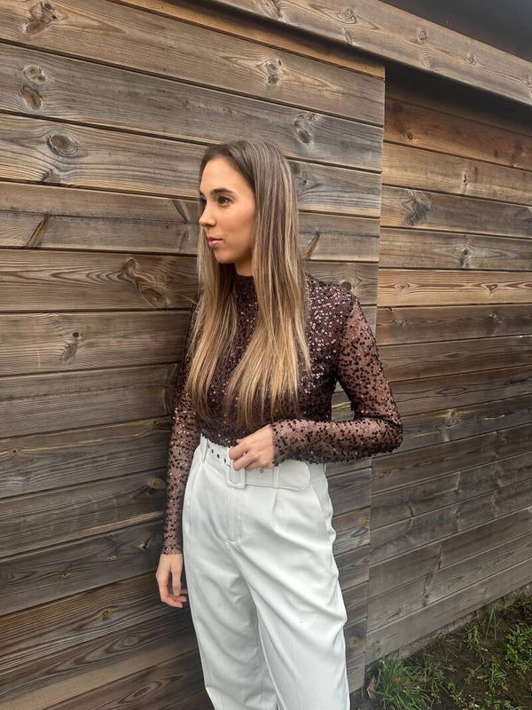 Sparkle Noëlle Top Brown