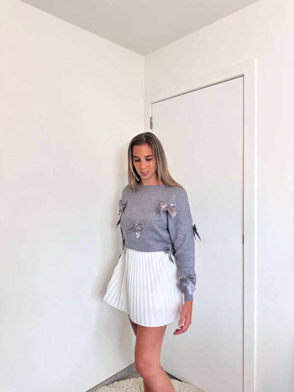 Grey bow sweater