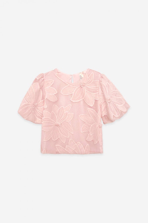 Flowery spring top pink (pre order)