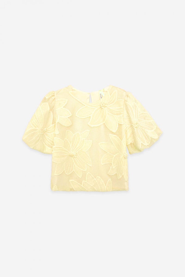 Flowery spring top yellow (pre order)