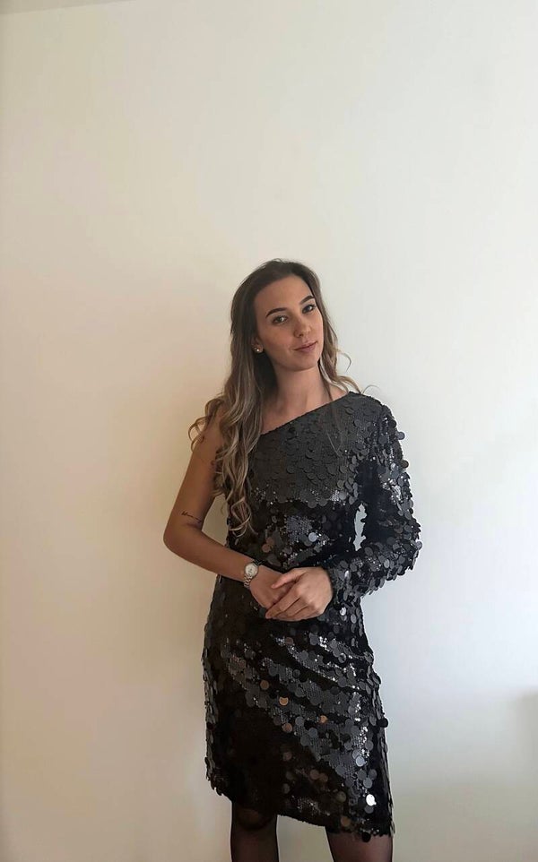 One Shoulder Dress Black