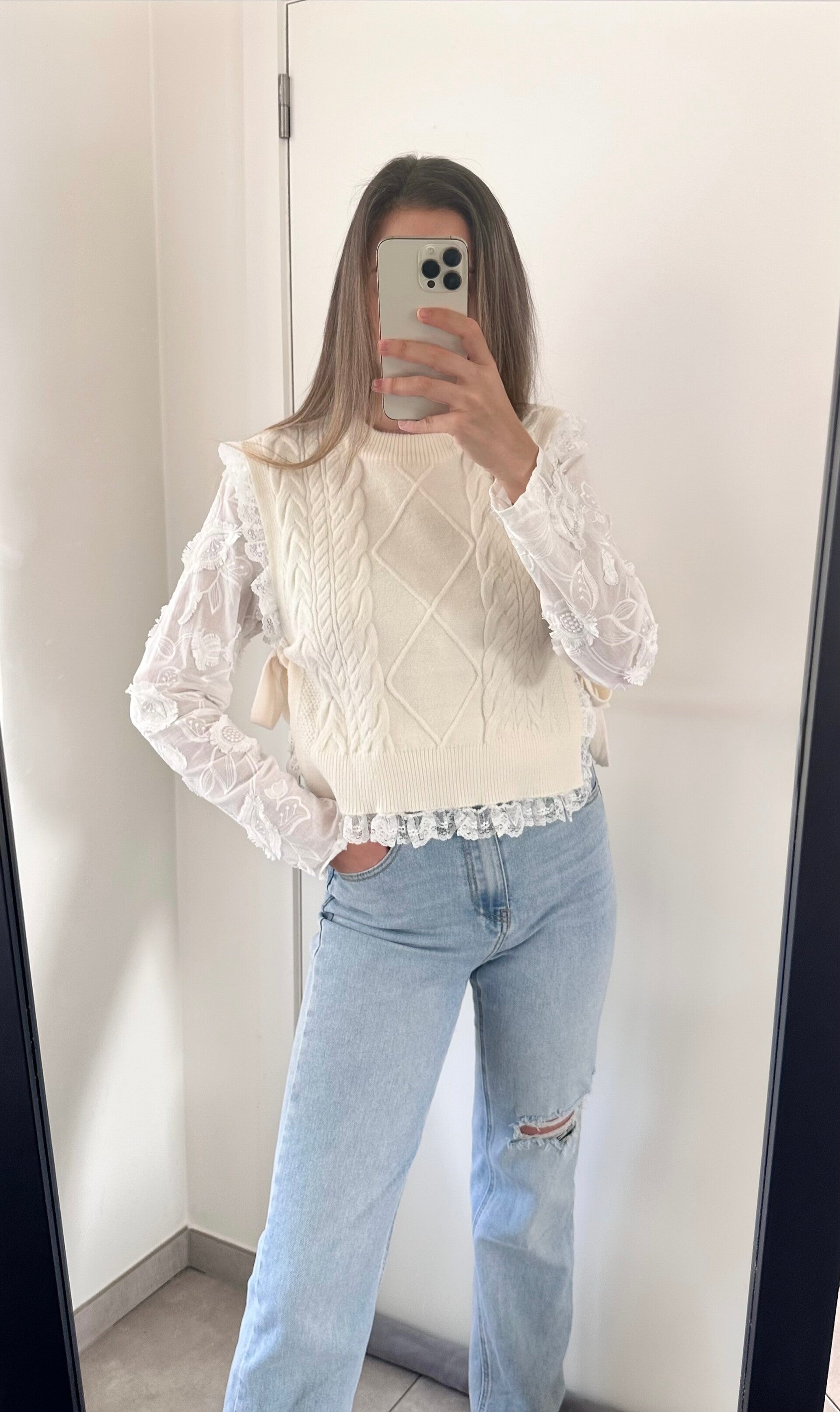 Lace debardeur crème (restock)