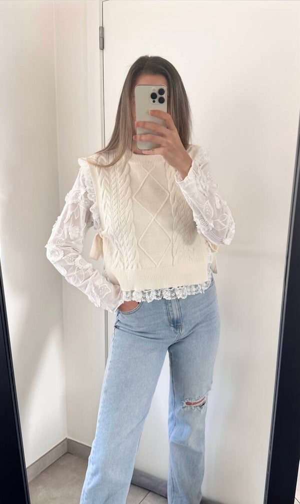 Lace debardeur crème (restock)